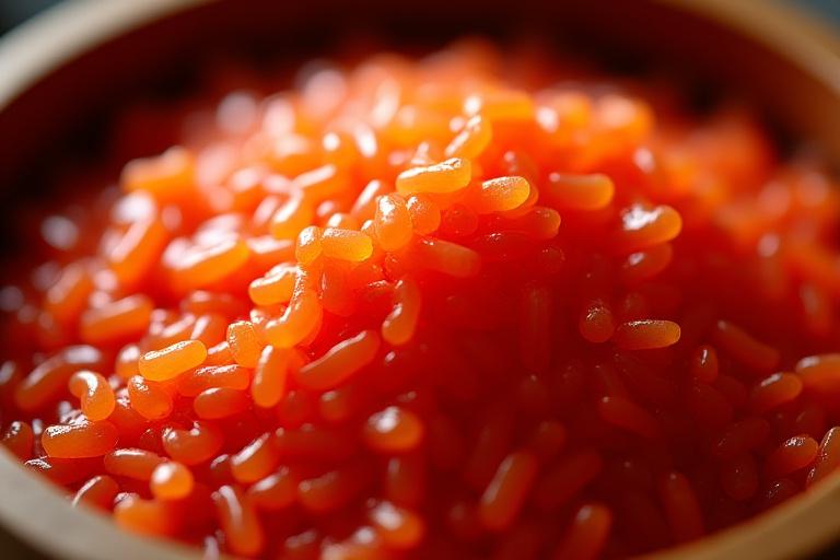 木製の飯台に入った艶やかな赤酢のシャリ