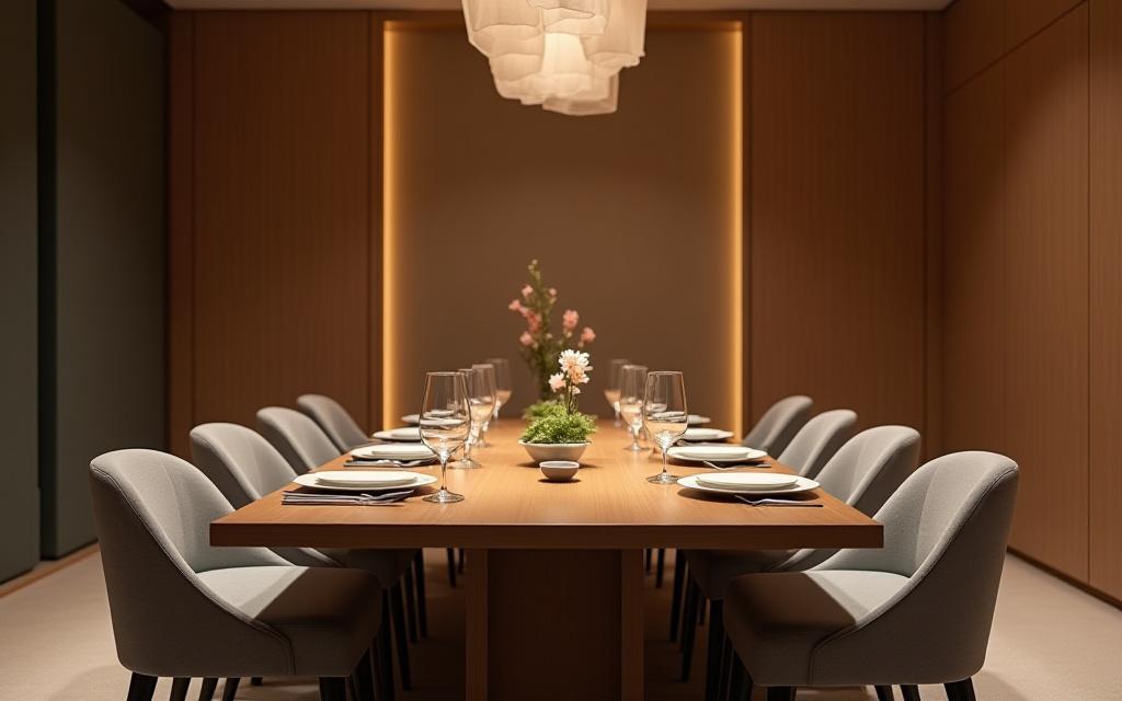 静かで上品な雰囲気の完全個室ダイニングルーム